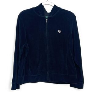 Ralph Lauren Black Zip Up Track Suit Jacket Women's Large